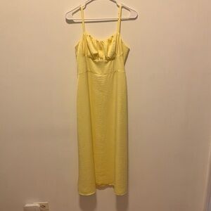 LOFT Yellow Spaghetti Strap Slip Dress
